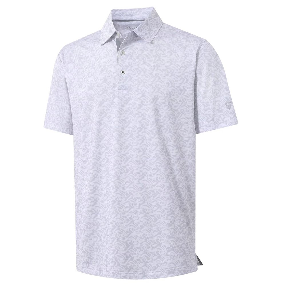 M MAELREG Polo Shirts for Men Quick Dry Fit Short Sleeve Performance Moisture Wicking Print Mens Golf Shirts