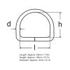 Yuecoom 10Pcs 316 Stainless Steel D Rings, Stainless Steel Welded Heavy D-Rings D Ring Semi-Circular for Marine Hardware and Industry(25 * 18 * 3MM) view 2