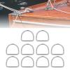 Yuecoom 10Pcs 316 Stainless Steel D Rings, Stainless Steel Welded Heavy D-Rings D Ring Semi-Circular for Marine Hardware and Industry(25 * 18 * 3MM) view 4