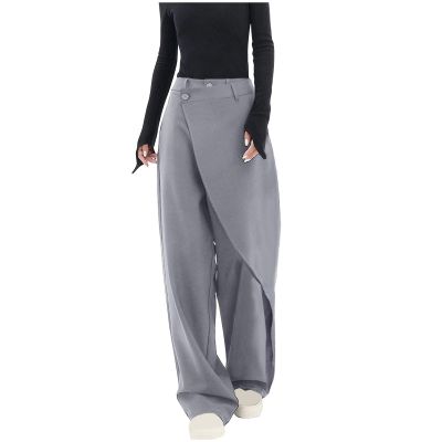 HGps8w Asymmetrical Dress Pants for Women High Waisted Chic Irregular Tailored Design Business Casual Long Work Trousers