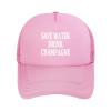 NineFit Basics Save Water Drink Champagne Hat Adjustable Funny Mesh Baseball Cap Summer Trucker Hat Men Women, Pink view 1