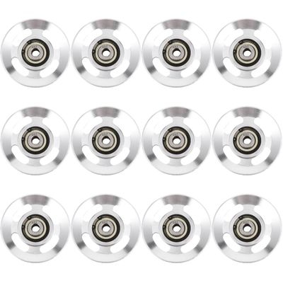 balacoo 12-Pack Aluminum Fitness Pulley Wheels 3.46In Heavy Duty Gym Cable Machine Parts Replacement for Exercise Equipment Smooth Silent Bearings