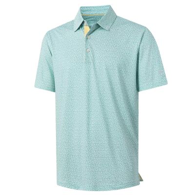 M MAELREG Mens Golf Shirt Short Sleeve Dry Fit Print Moisture Wicking Performance Patterns Collared Polo Shirt