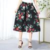 Women's High Elastic Waist Pleated Chiffon Wide Leg Culottes,High Elastic Waist Culottes for Women with Pockets (E,One Size) view 4