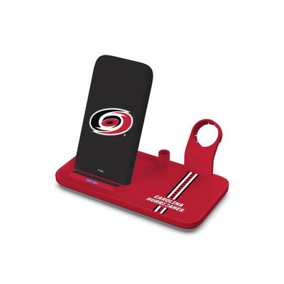 SOAR NHL 4-in-1 Wireless Charging Docking Station: Fast Charge for iPhone, Apple Watch, Air Pods & Apple Pencil, Carolina Hurricanes