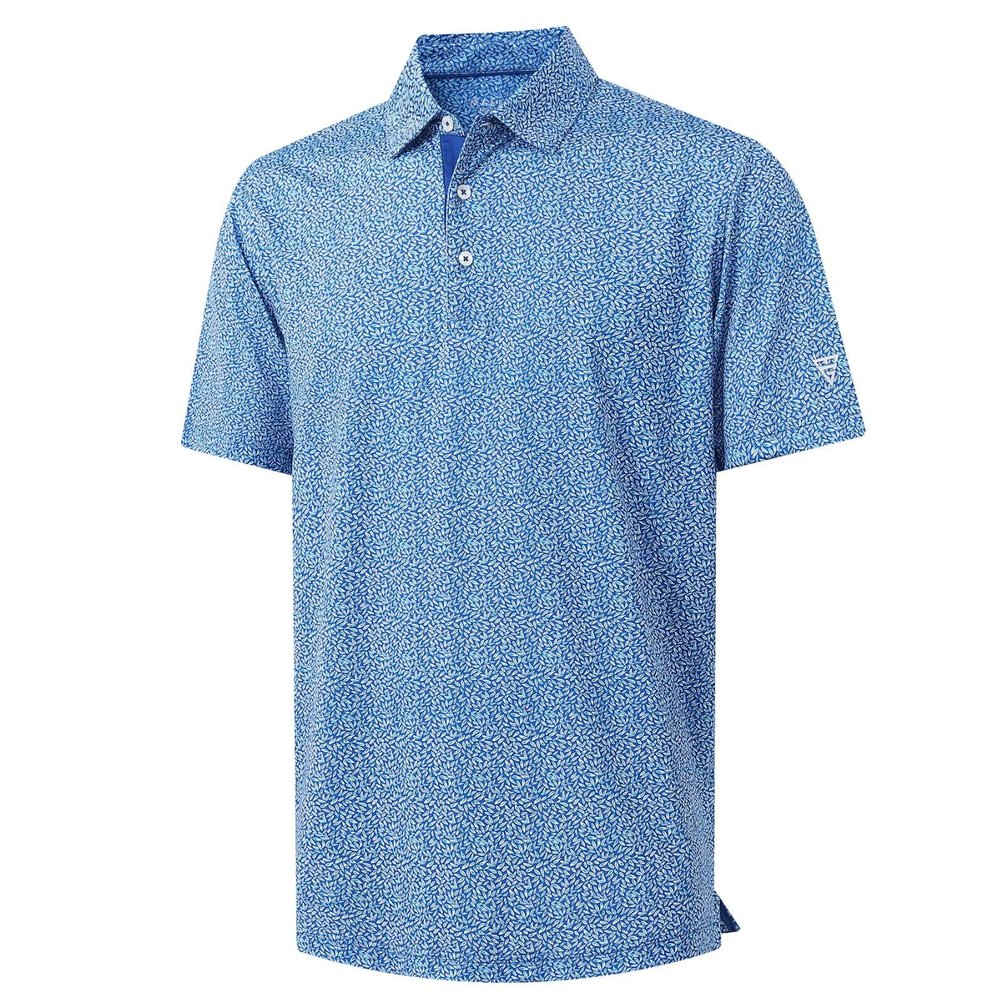 M MAELREG Polo Shirts for Men Quick Dry Fit Short Sleeve Performance Moisture Wicking Print Mens Golf Shirts