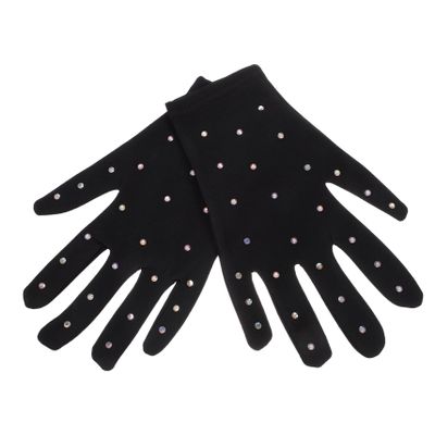 BESPORTBLE Skating Gloves for Women Girls Black Figure Skating Gloves Decorative Dance Party Stage