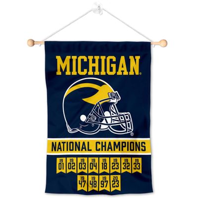 College Flags & Banners Co. Michigan Team University Wolverines 12 Time 2023 Football National Champions Banner for Windows Doors and Walls