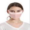 MOROUTLINE UPF 50+ Pure Silk Face Cover Breathable UV Protection Sunscreen Mask Reusable Sport Face Scarf Mask Pink view 1