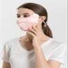 MOROUTLINE UPF 50+ Pure Silk Face Cover Breathable UV Protection Sunscreen Mask Reusable Sport Face Scarf Mask Pink view 3