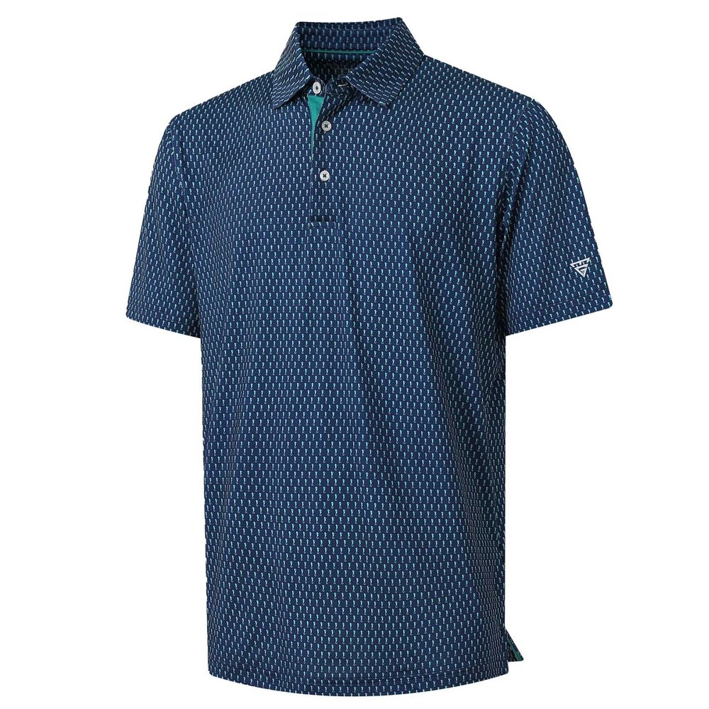 M MAELREG Mens Golf Shirt Short Sleeve Dry Fit Print Moisture Wicking Performance Patterns Collared Polo Shirt