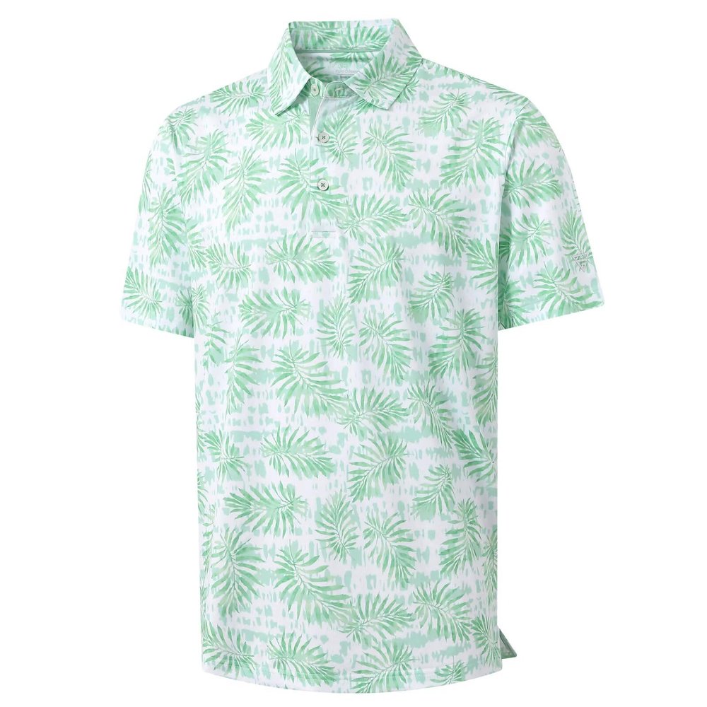 M MAELREG Polo Shirts for Men Quick Dry Fit Short Sleeve Performance Moisture Wicking Print Mens Golf Shirts