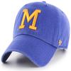 47 MLB Alternate Cooperstown Primary Logo Clean Up Adjustable Hat Cap, Adult One Size - Milwaukee Brewers - Blue view 1