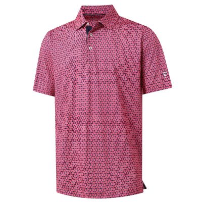 M MAELREG Mens Golf Shirt Short Sleeve Dry Fit Print Moisture Wicking Performance Patterns Collared Polo Shirt
