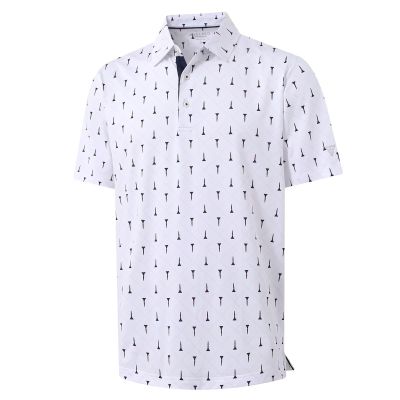 M MAELREG Polo Shirts for Men Quick Dry Fit Short Sleeve Performance Moisture Wicking Print Mens Golf Shirts