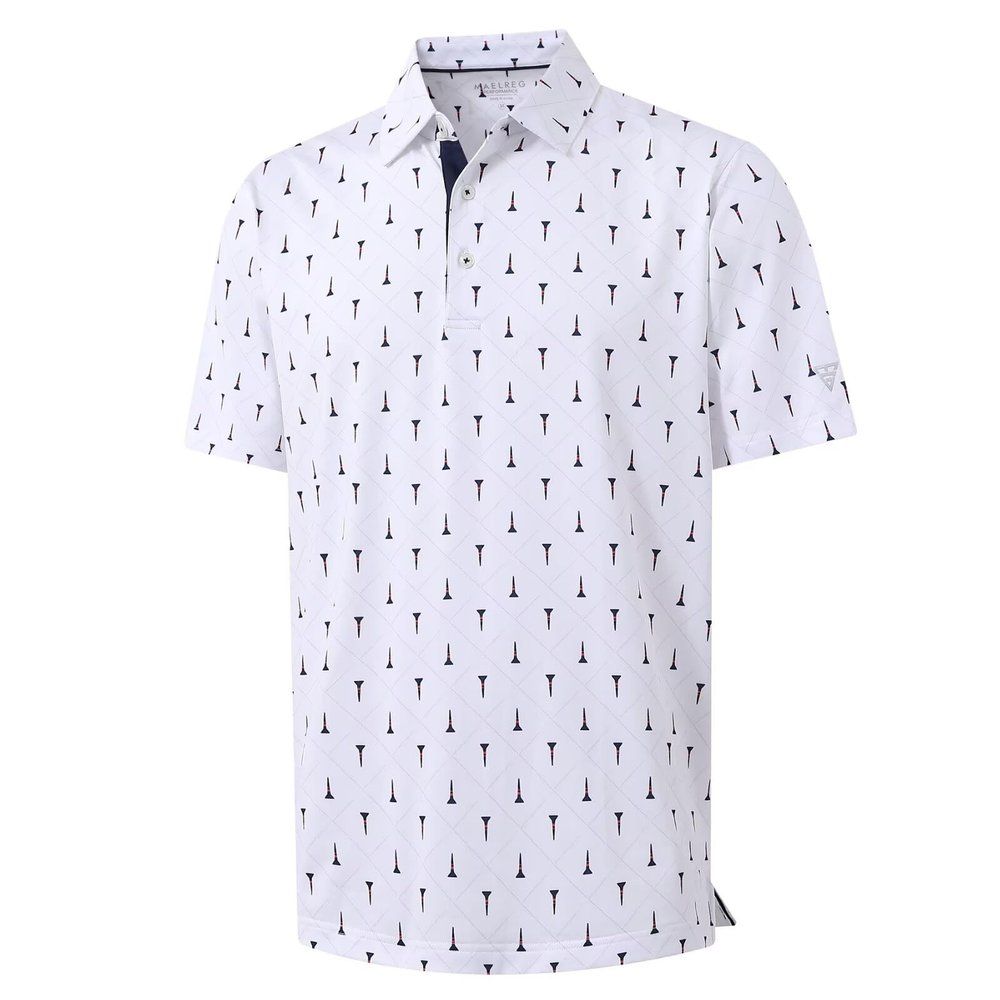 M MAELREG Polo Shirts for Men Quick Dry Fit Short Sleeve Performance Moisture Wicking Print Mens Golf Shirts