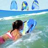 Inflatable Surf Body Board,Inflatable Surfboard Kickboard with Handles Foldable Swimming Pool Floating Pad for Both Adults Beginner and Childs Portable Boogie Boards (Sea-Coconut Tree) view 1