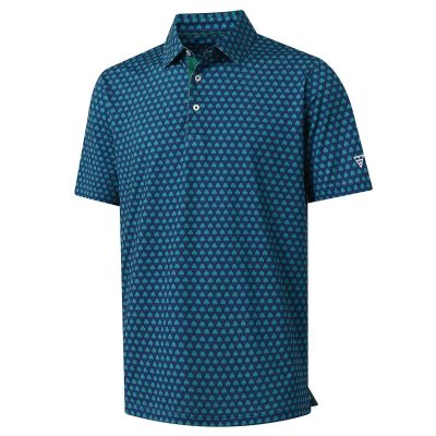 M MAELREG Polo Shirts for Men Quick Dry Fit Short Sleeve Performance Moisture Wicking Print Mens Golf Shirts