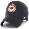 47 Brand MLB Cooperstown Primary Logo Clean Up Adjustable Baseball Cap Hat, Adult One Size Fits All - Baltimore Orioles Black view 1