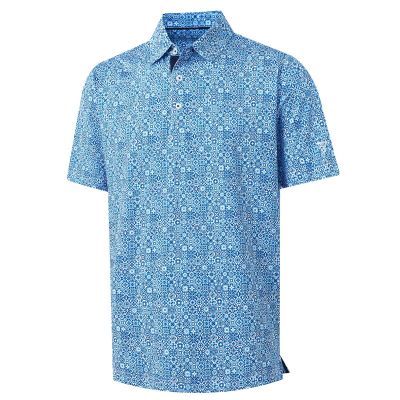 M MAELREG Mens Golf Shirt Short Sleeve Dry Fit Print Moisture Wicking Performance Patterns Collared Polo Shirt