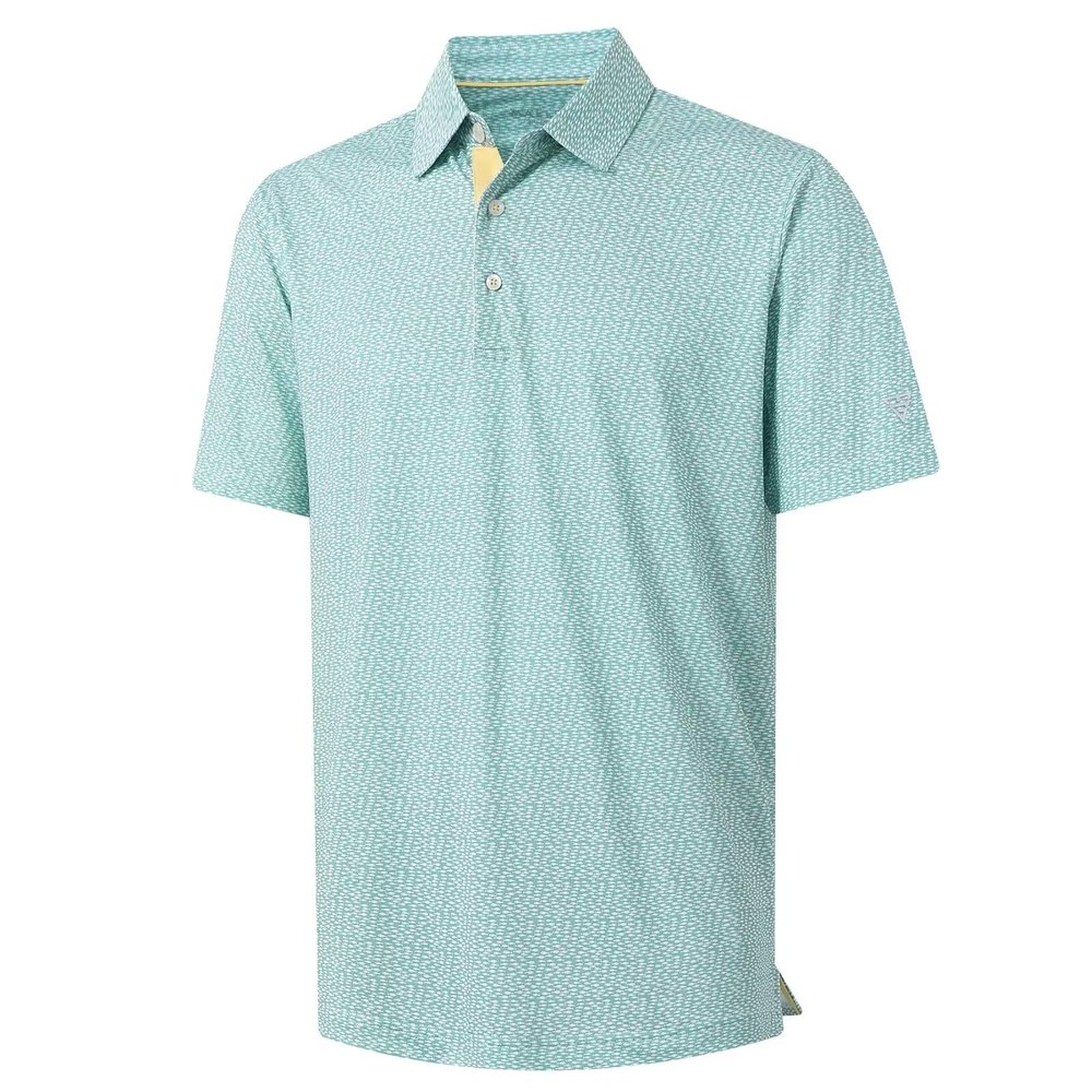 M MAELREG Polo Shirts for Men Quick Dry Fit Short Sleeve Performance Moisture Wicking Print Mens Golf Shirts