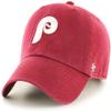 47 Brand MLB Cooperstown Primary Logo Clean Up Adjustable Baseball Cap Hat, Adult One Size Fits All - Philadelphia Phillies Burgundy view 1