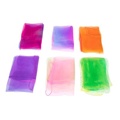 Yardenfun 6pcs Juggling Scarves for Boys and Girls Lightweight Dance Accessories for Play Performance and Music Activities Random Colors