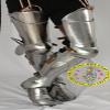 NineFit Basics LARP Medieval Knight Armor Leg Guard Sabaton Armor Cosplay Costume Silver, Standard view 4