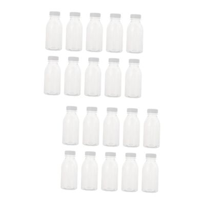 POPETPOP 20pcs Food-grade Beverage Storage Bottles for Juice and Reusable Airtight Lids for Home and Go Use