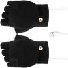 POPETPOP Heated Gloves for Men Women Convertible Fingerless to Mittens Thermal Gloves for Typing Winter Warmth view 1