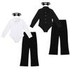 YiZYiF Kids Boys Classic Latin Dancewear Long Sleeve Dance Shirts and Pants for Modern Ballroom Salsa Tango Dancing 02 Black 7-8 Yr view 1