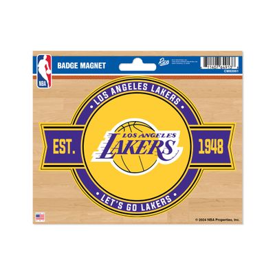 Rico Industries NBA Basketball Los Angeles Lakers Standard Badge Magnet - for Car, Fridge