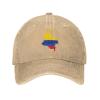 Flag Map of Colombia Dad Hat Vintage Baseball Cap for Men Women Hats Gifts Trucker Caps Natural view 2