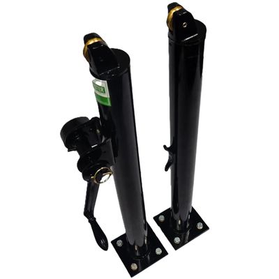 Do It Tennis Har-Tru Surface Mount Pickleball Posts - 2 7/8 Inch - Internal Wind (Black)