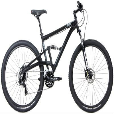 Gravity FSX 29 HD 1.0 Dual Full Suspension Mountain Bike with Disc Brakes Aluminum Frame (Matt Black, 17in Md | Standover 29.8" | fits* 5'8" to 5'11")