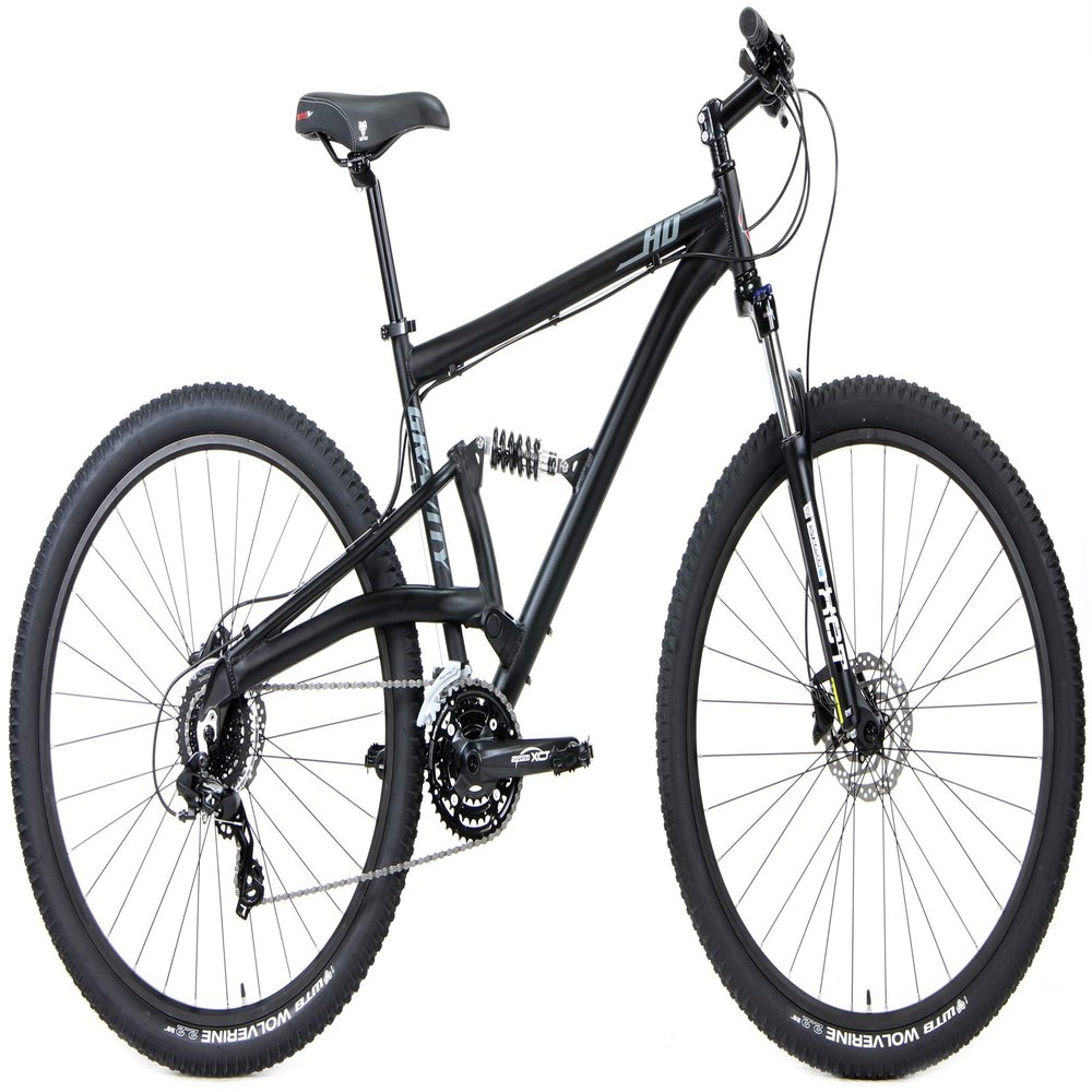 Gravity FSX 29 HD 1.0 Dual Full Suspension Mountain Bike with Disc Brakes Aluminum Frame (Matt Black, 17in Md | Standover 29.8" | fits* 5'8" to 5'11")