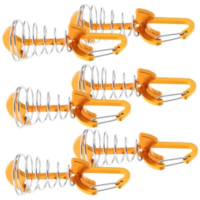 balacoo 6sets Fish Bone Tent Stakes Lightweight Nail Pegs for Outdoor Camping with Spring Buckle for Secure Canopy and Tent Support