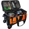 Pyramid Path Pro Deluxe Double Roller Bowling Bag (Black/Orange) view 2