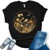 GyftWear Aesthetic Floral Moon Shirt Graphic Tees for Women Trendy Plus Size Summer Tops A - Black, X-Large view 1