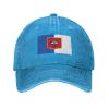 Flag of Lisbon, Ohio Dad Hat Vintage Baseball Cap for Men Women Hats Gifts Trucker Caps Blue view 2