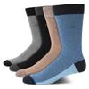 Calvin Klein Men's Dress Socks - 4 Pack Soft Cotton Blend Patterned Crew Socks for Men - Casual Mens Long Work Socks (7-12), Size 7-12, Bluebrown Heather view 1