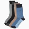 Calvin Klein Men's Dress Socks - 4 Pack Soft Cotton Blend Patterned Crew Socks for Men - Casual Mens Long Work Socks (7-12), Size 7-12, Bluebrown Heather view 4