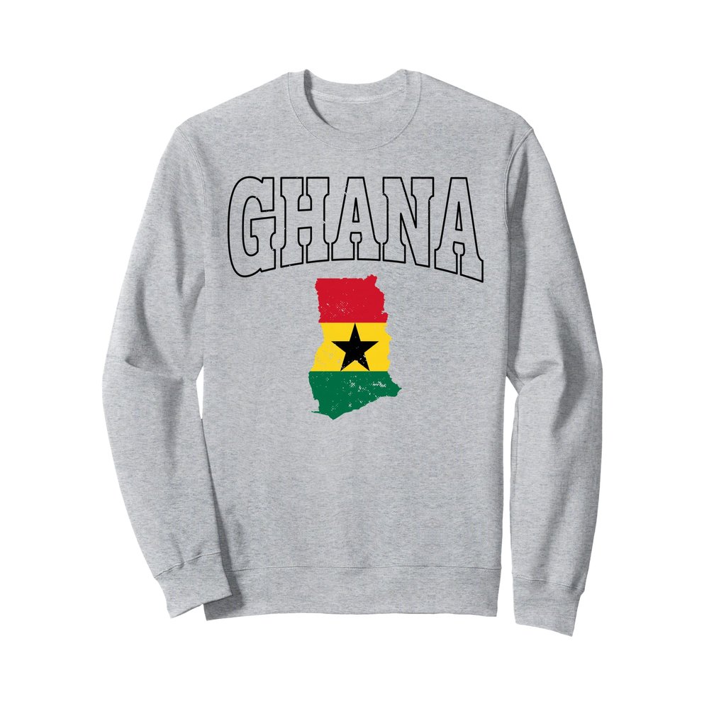 Vintage Ghana Flag Throwback Athletic Sweatshirt
