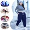 SANGTREE Womens Cargo Pants Drawstring Elastic Waist Tapered Jogger Pants with Pockets for Women,Navy,M view 4