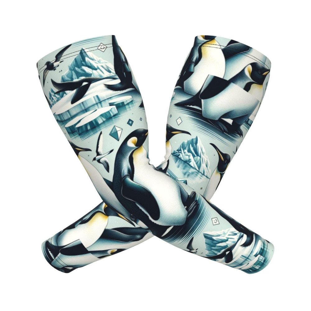Augenstern Unisex Lightweight Cooling Arm Sleeves Penguin-Iceberg-Funny Compression Warmer Cover For Outdoor Activity
