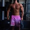 DIOTSR Men's Graphic Shorts Casual Streetwear Basketball Running Workout Shorts with Pockets Drawstring Waist (Cloud - Pink & Purple, X-Large) view 3
