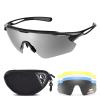 Cycling Glasses, TR90 Unbreakable Frame Polarized Anti-UV400 Sports Sunglasses, Large (W*148MM, 502b/Silver-l view 1