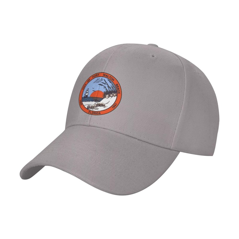 Adjustable Seal of Fort Walton Beach, Florida Baseball Caps for Men Women Hat Truck Driver Hats Funny Baseball Cap Gray
