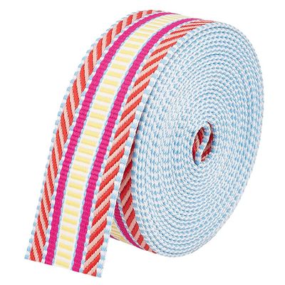 BENECREAT 4.78~5 Yards Polyester Jacquard Webbing, 1-1/2 inch Wide Webbing Strap Flat Sewing Webbing Woven Ribbon for Clothing Accessories Strap, Camellia
