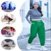 SANGTREE Womens Cargo Pants Drawstring Elastic Waist Tapered Jogger Pants with Pockets for Women,Green, XXL view 4